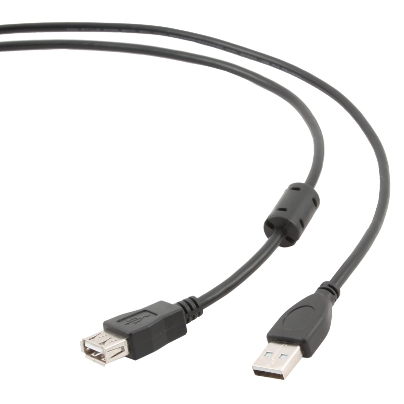 Gembird Cable USB 2.0  A/M-A/H 1,8 Mts Ngr Ferr